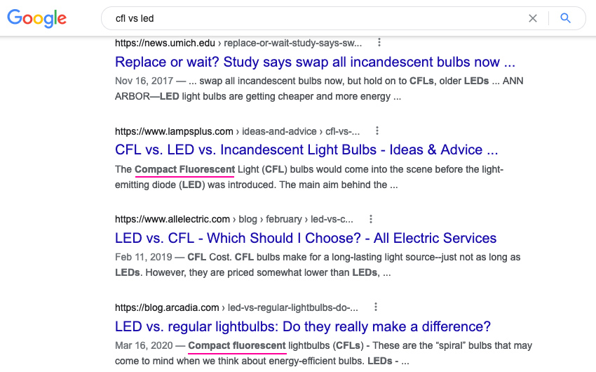 Taking Advantage Highlighted Terms In Google Results